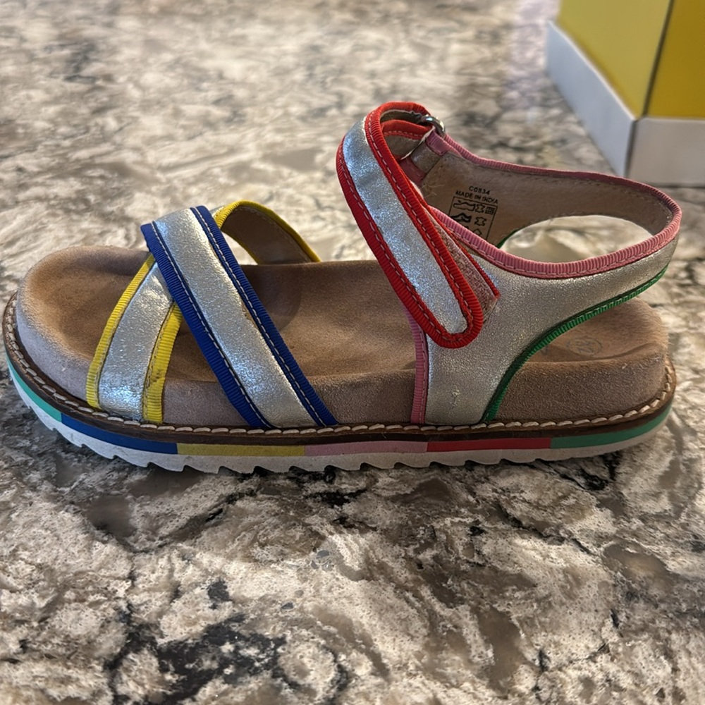 Mini Boden Metallic Rainbow Sandals - Picture 7 of 8